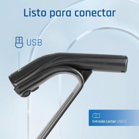 iggual Lector código barras 1D USB botón soporte