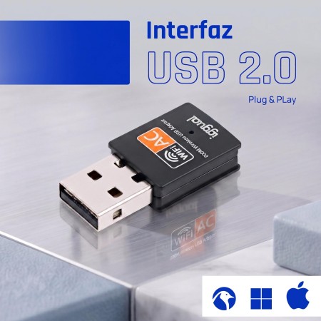 iggual Adaptador USB Wifi 600 Mbps dual 2.4G/5G