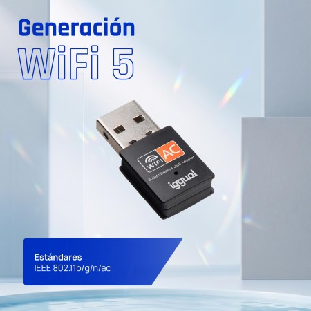 iggual Adaptador USB Wifi 600 Mbps dual 2.4G/5G