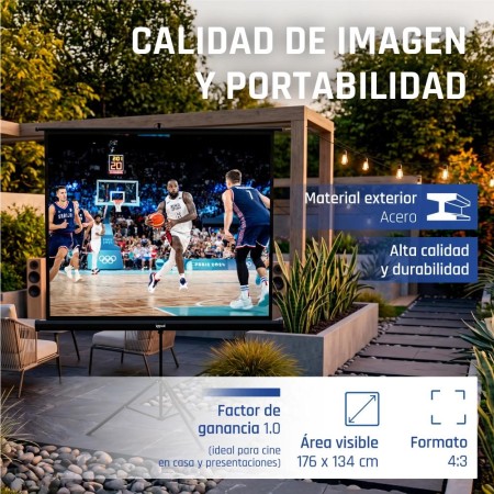 iggual Pantalla 84″ 176x134 cm 4:3 trípode+bolsa
