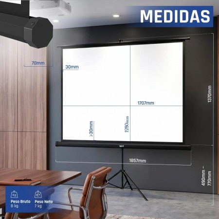 iggual Pantalla 84″ 176x134 cm 4:3 trípode+bolsa
