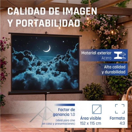 iggual Pantalla 72″ 152x115 cm 4:3 trípode+bolsa