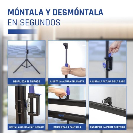 iggual Pantalla 72″ 152x115 cm 4:3 trípode+bolsa