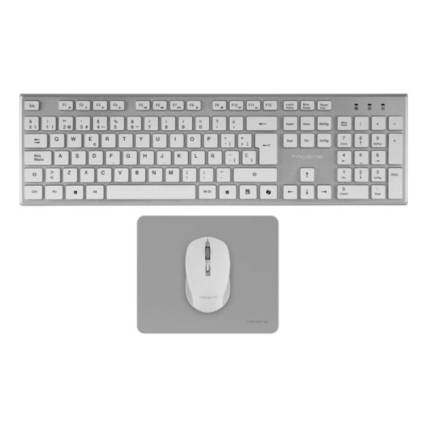 Teclado  raton gaming tacens zenith low profile inalambrico blanco