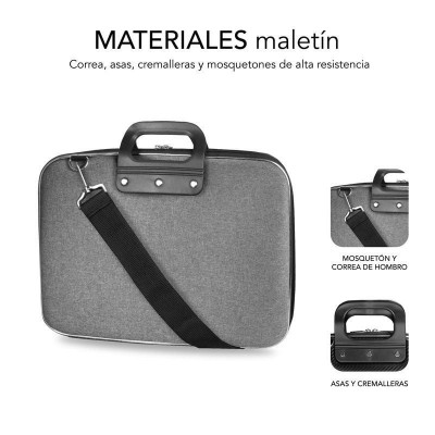 Maletín Subblim EVA Laptop Bag PL para Portátiles hasta 15.6"/ Cinta para Trolley/ Gris
