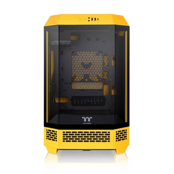Caja ordenador gaming thermaltake the tower 300 mini - itx cristal templado amarilla