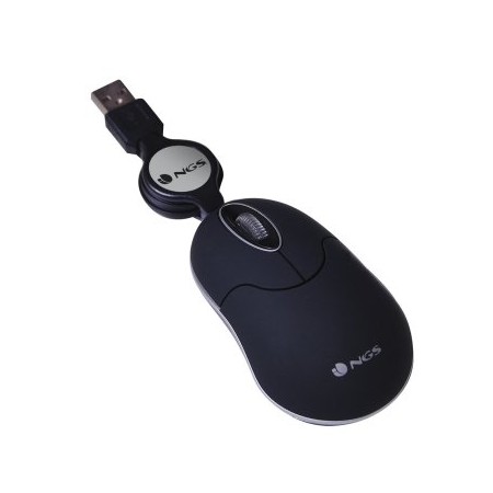 NGS Ratón Retráctil SINBLACK 1000dpi Negro