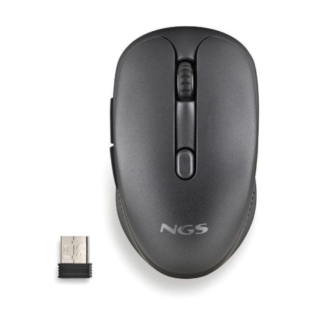 NGS Raton Inalambrico Recargable Silencioso Negro