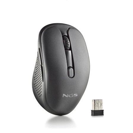 NGS Raton Inalambrico Recargable Silencioso Negro