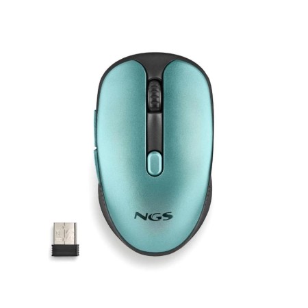 Ratón Inalámbrico NGS Evo Rust/ Batería recargable/ Hasta 1600 DPI/ Verde Agua