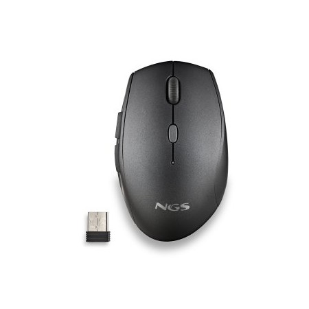 Ratón Inalámbrico NGS Bee Black/ Hasta 1600 DPI