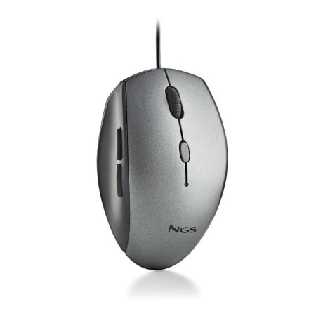 Ratón Ergonómico NGS Moth Gray/ Hasta 1600 DPI/ Gris