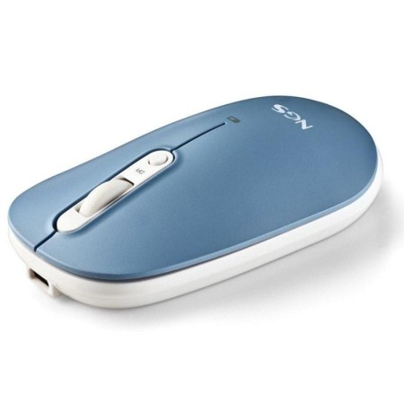 Ratón Inalámbrico NGS Shell-RB/ Batería recargable/ Hasta 1600 DPI/ Azul/ Blanco/ Rosa