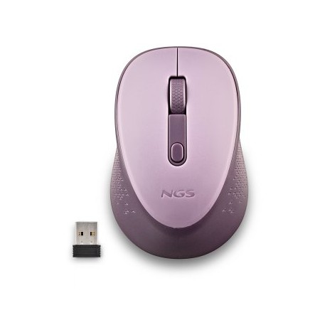 Ratón Inalámbrico NGS Dew Lilac/ Hasta 1600 DPI/ Lila