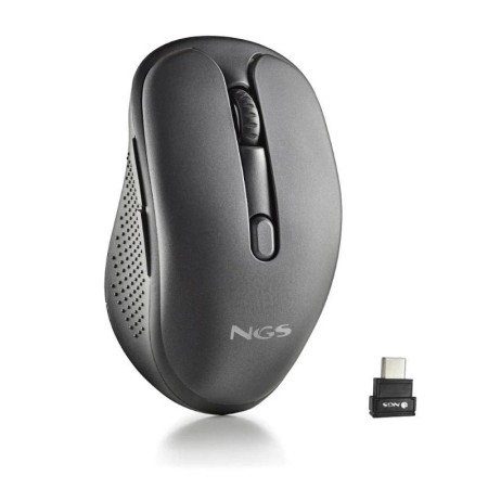 Ratón Inalámbrico NGS Evo Mix silencioso/ Batería recargable/ Hasta 3200 DPI/ Negro