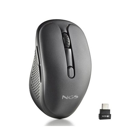 Ratón Inalámbrico NGS Evo Mix silencioso/ Batería recargable/ Hasta 3200 DPI/ Negro