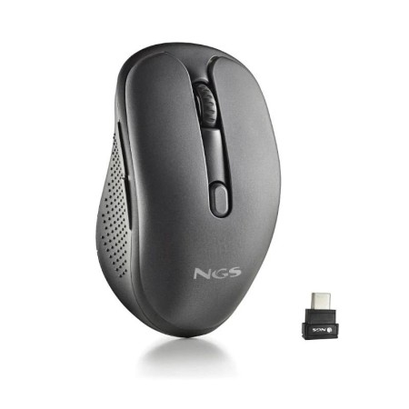 Ratón Inalámbrico NGS Evo Jot silencioso/ Batería recargable/ Hasta 1600 DPI/ Negro