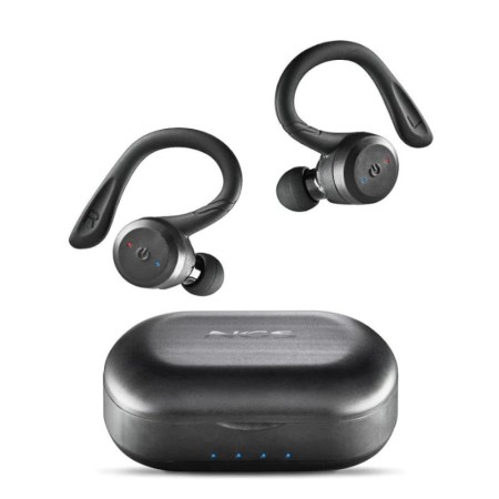Auriculares Deportivos Bluetooth NGS Ártica Jogger con estuche de carga/ Autonomía 10h/ Negros