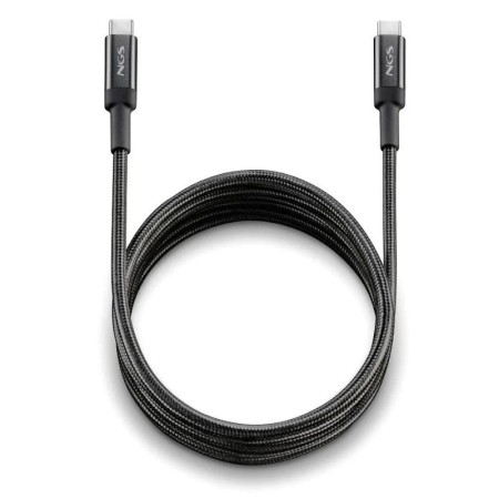 Cable USB 2.0 Tipo-C NGS KNOT/ USB Tipo-C Macho - USB Tipo-C Macho/ Hasta 65W/ 480Mbps/ 2m/ Negro