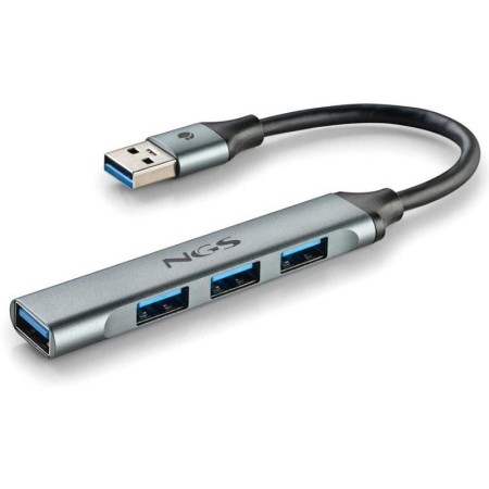 Hub USB NGS IHUB4 Micro/ 4xUSB/ Gris