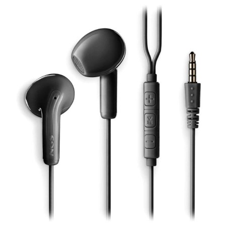 Auriculares Intrauditivos NGS Cross Flip/ con Micrófono/ Jack 3.5/ Negros