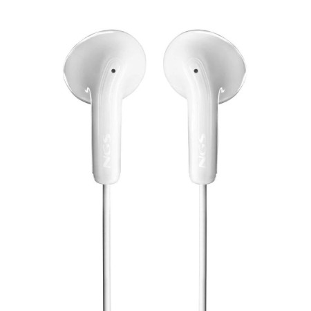 Auriculares Intrauditivos NGS Cross Flip/ con Micrófono/ Jack 3.5/ Blancos
