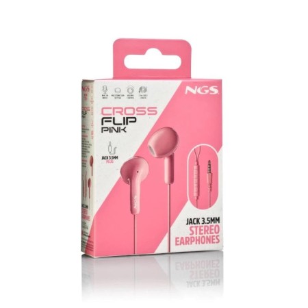 Auriculares Intrauditivos NGS Cross Flip/ con Micrófono/ Jack 3.5/ Rosas