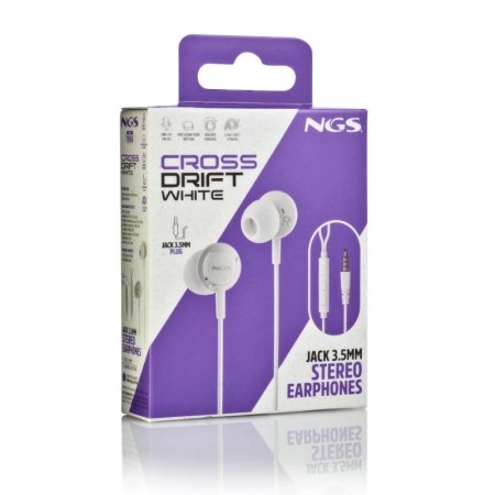 Auriculares Intrauditivos NGS Cross Drift/ con Micrófono/ Jack 3.5/ Blancos