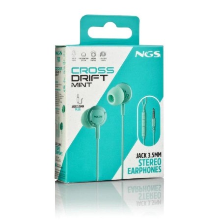 Auriculares Intrauditivos NGS Cross Drift/ con Micrófono/ Jack 3.5/ Verdes