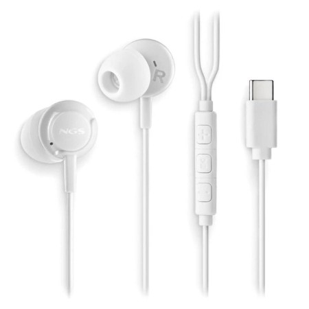 Auriculares Intrauditivos NGS Cross Step/ con Micrófono/ USB Tipo-C/ Blancos