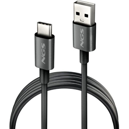 Cable USB 2.0 NGS ZYRO-AC/ USB Macho - USB Tipo-C Macho/ Hasta 15W/ 480Mbps/ 1m/ Negro