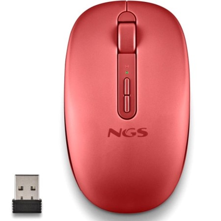 Ratón Ergonómico Inalámbrico NGS Fog Dual FOGDUALRED Silencioso/ Hasta 1600 DPI/ Rojo