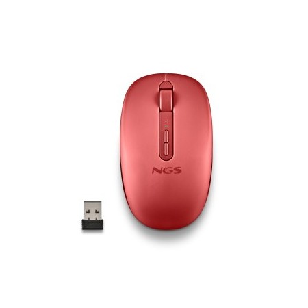 Ratón Ergonómico Inalámbrico NGS Fog Dual FOGDUALRED Silencioso/ Hasta 1600 DPI/ Rojo