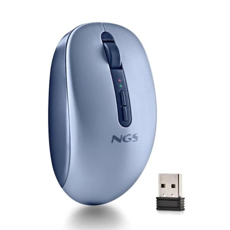 Ratón Ergonómico Inalámbrico NGS Fog Dual FOGDUALBLUE Silencioso/ Hasta 1600 DPI/ Azul