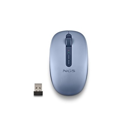 Ratón Ergonómico Inalámbrico NGS Fog Dual FOGDUALBLUE Silencioso/ Hasta 1600 DPI/ Azul