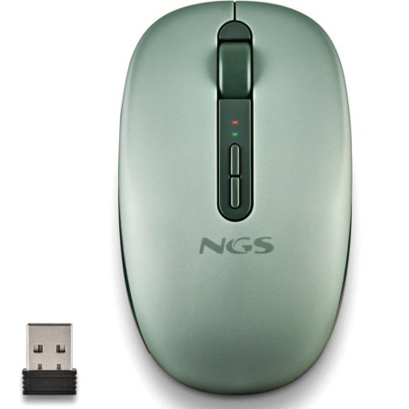 Ratón Ergonómico Inalámbrico NGS Fog Dual FOGDUALGREEN Silencioso/ Hasta 1600 DPI/ Verde