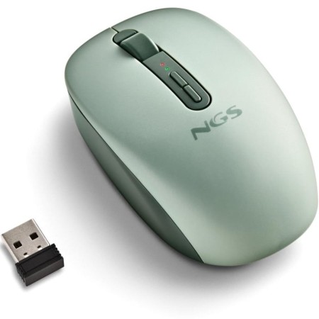 Ratón Ergonómico Inalámbrico NGS Fog Dual FOGDUALGREEN Silencioso/ Hasta 1600 DPI/ Verde