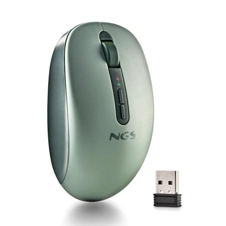 Ratón Ergonómico Inalámbrico NGS Fog Dual FOGDUALGREEN Silencioso/ Hasta 1600 DPI/ Verde