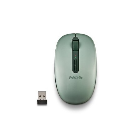 Ratón Ergonómico Inalámbrico NGS Fog Dual FOGDUALGREEN Silencioso/ Hasta 1600 DPI/ Verde