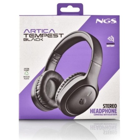 Auriculares Inalámbricos NGS Artica Tempest/ con Micrófono/ Bluetooth/ Negros