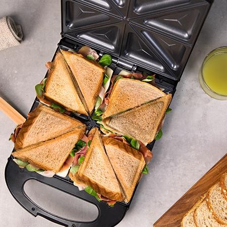 Sandwichera cecotec rockntoast family 1500w hasta 4 sandwiches