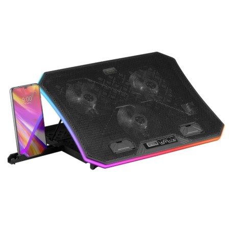 Soporte Refrigerante Mars Gaming MNBC6 para Portátiles hasta 19″/ Iluminación LED