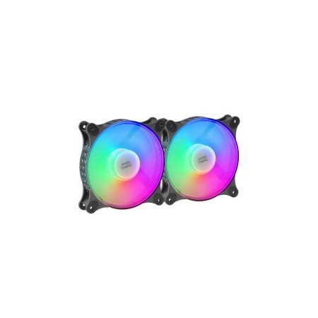 MARS GAMING MFDUO 12CM 2XFANRGB Ult-silent Black