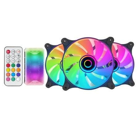 Ventilador caja mars gaming mf - 3d argb 3x 120mm negro