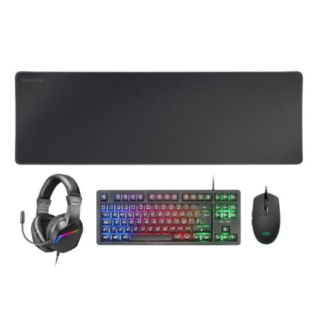 Pack Gaming Mars Gaming MCP-RGB3/ Teclado RGB + Ratón Óptico + Alfombrilla XXL + Auriculares