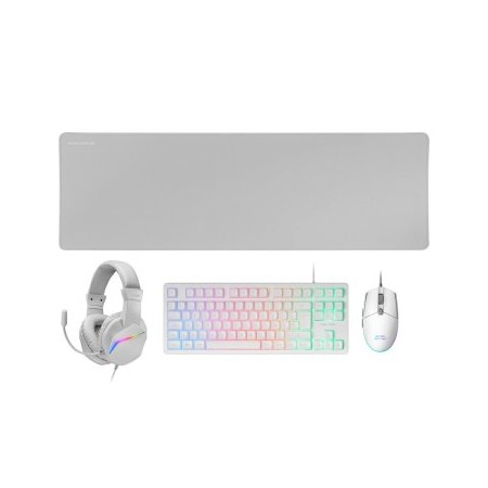 Pack Gaming Mars Gaming MCP-RGB3W/ Teclado RGB + Ratón Óptico + Alfombrilla XXL + Auriculares