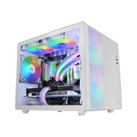 Caja ordenador mars gaming mc400w matx rgb cristal templado blanco
