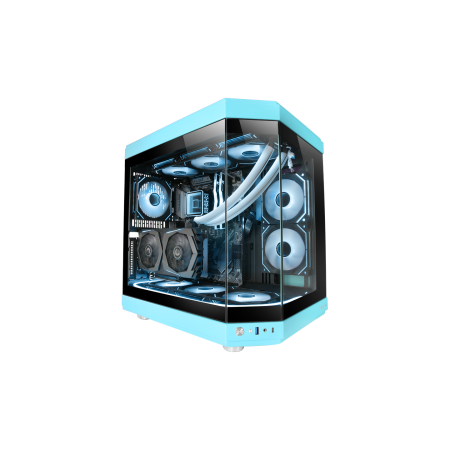 Caja ordenador mars gaming mc - 3t atx cristal templado azul