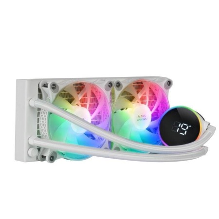 Kit refrigeracion liquida mars gaming mllcd240w frgb 2x 120mm blanco