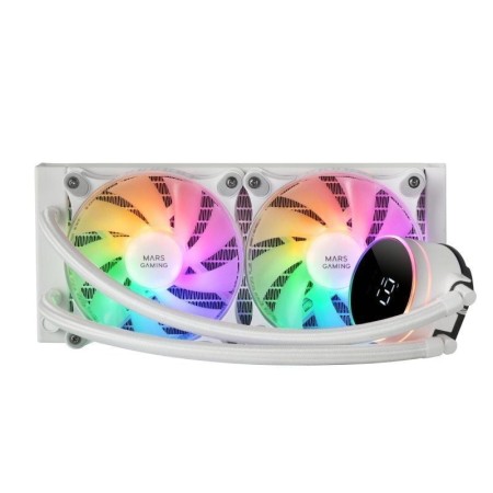 Kit refrigeracion liquida mars gaming mllcd240w frgb 2x 120mm blanco